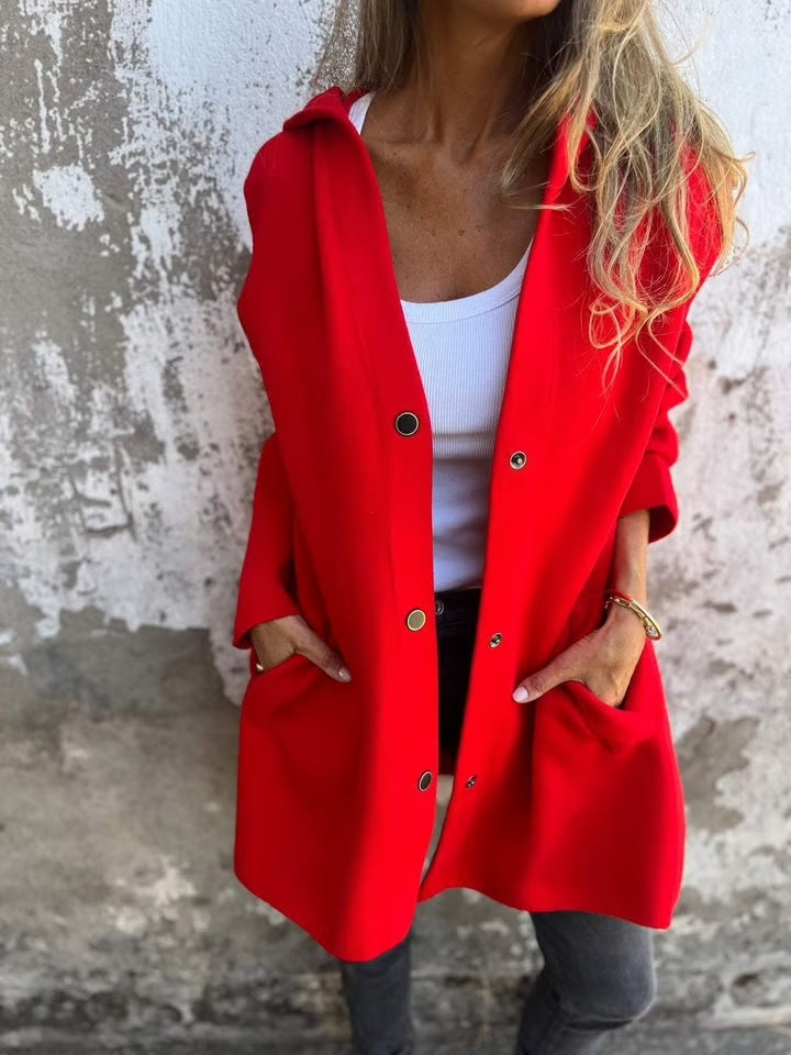 Casual Single Breasted Hooded Jacket ~ Throw-on style for breezy spring & autumn days