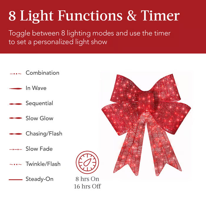 Lit Christmas Bow ~ Too bright, too bold, too beautiful to ignore-