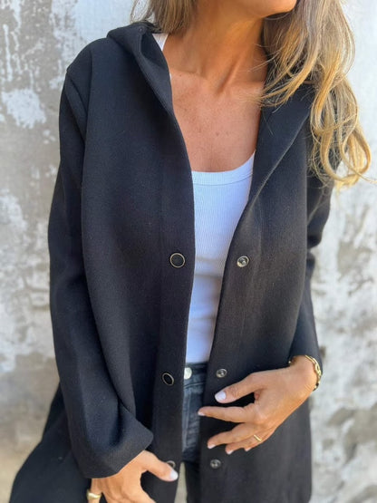 Casual Single Breasted Hooded Jacket ~ Throw-on style for breezy spring & autumn days