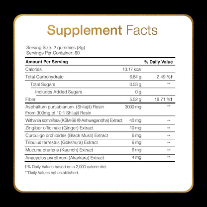 Pure Himalayan Shilajit Gummies ~ Natural Energy & Stamina in Every Bite