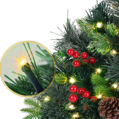 Pre-lit Artificial Christmas Tree Urn Filler ~ Weatherproof sparkle for entryways and patios~