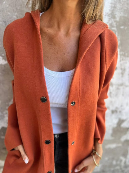 Casual Single Breasted Hooded Jacket ~ Throw-on style for breezy spring & autumn days
