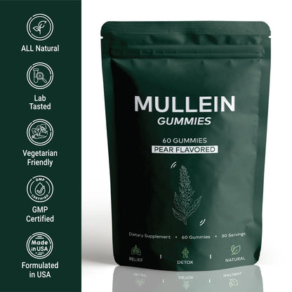 Mullein Lung Detox Gummies ~ Clear Mucus & Boost Respiratory Health