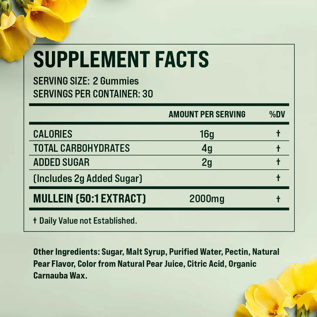 Mullein Lung Detox Gummies ~ Clear Mucus & Boost Respiratory Health